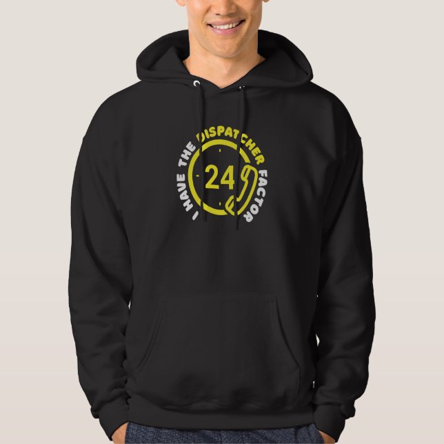 Police Phone Thin Yellow Line Emergency Gold Dispa Hoodie (Vorderseite)