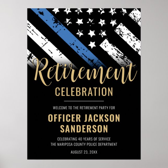 Police Retirement Party Law Enforcement Welcome Poster (Vorne)