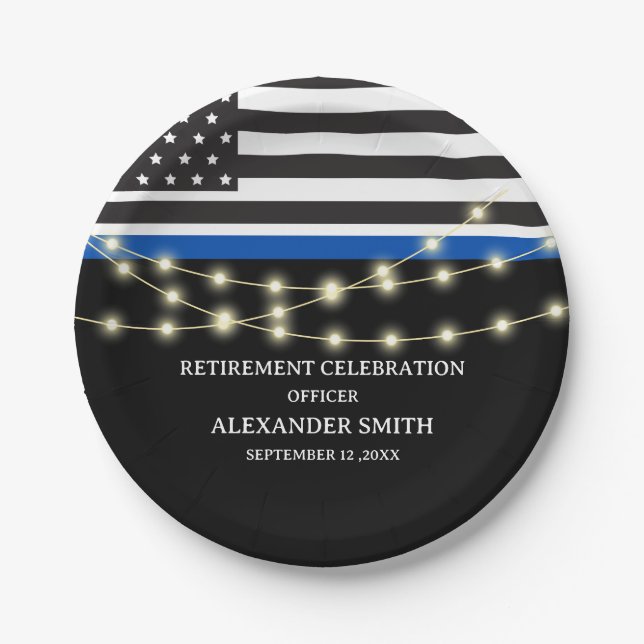 Police Retirement Party Pappteller (Vorderseite)