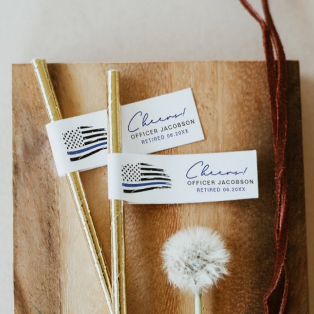 POLICE Retirement Thin Blue Line Straw Flag (Von Creator hochgeladen)