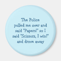 Police Rock Paper Schere Funny Kühlschrankmagnet