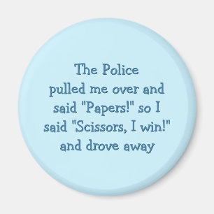 Police Rock Paper Schere Funny Kühlschrankmagnet Magnet