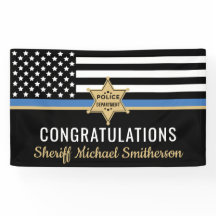 Police Sheriff Retirement Thin Blue Line Flag