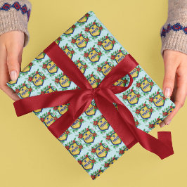 Police Shield with Poinsettia Christmas Geschenkpapier