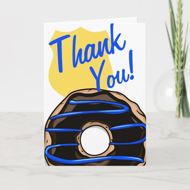 Police Spaß Thin Blue Line Doughnut Dankeskarte (Vorderseite)