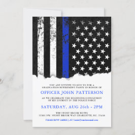 Police Style American Flag Party|Event WHITE laden Einladung