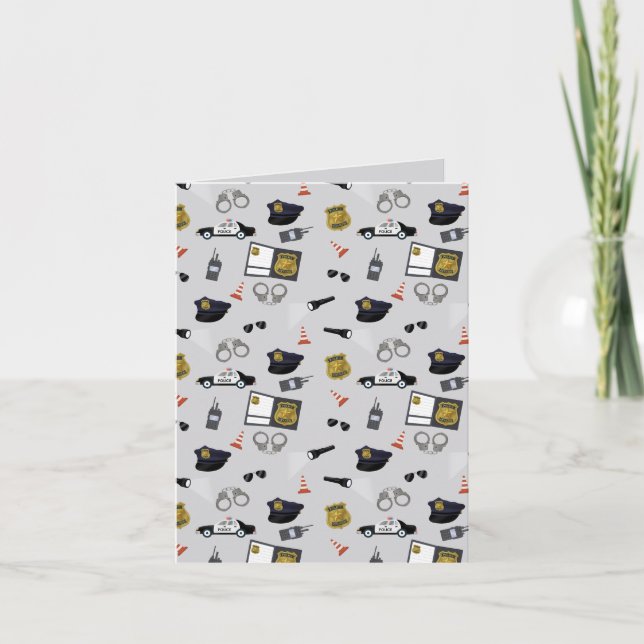 Police Themed Policeman Cop Pattern Karte (Vorderseite)