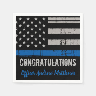 Police Thin Blue Line Abschluss Serviette