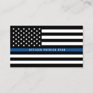 Police Thin Blue Line American Flag Beruflich Visitenkarte