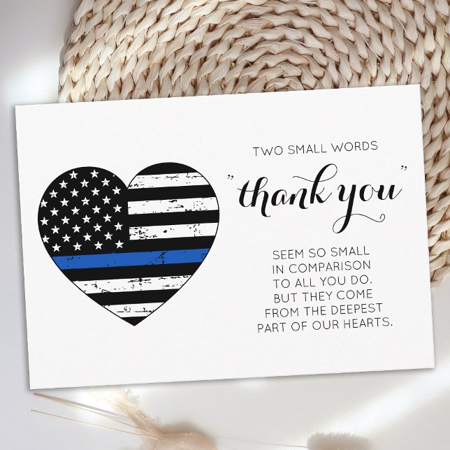 Police Thin Blue Line American Flag Danke Karte (Von Creator hochgeladen)