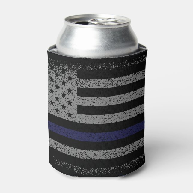 Police Thin Blue Line American Flag Dosenkühler (Kanne Vorderseite)