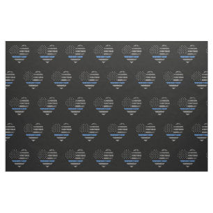 Police Thin Blue Line American Flag Herzmuster Stoff