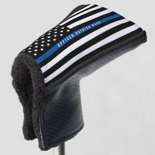 Police Thin Blue Line American Flag Mit Monogramm Golf Headcover