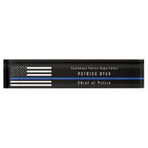 Police Thin Blue Line American Flag Mit Monogramm