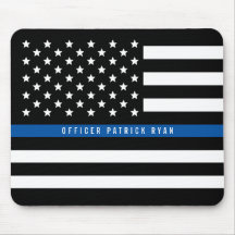 Police Thin Blue Line American Flag Name