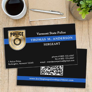 Police Thin Blue Line Anwendung des Zollrechts auf Visitenkarte