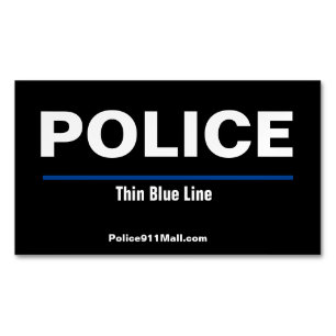 POLICE Thin Blue Line Business Card Magnet