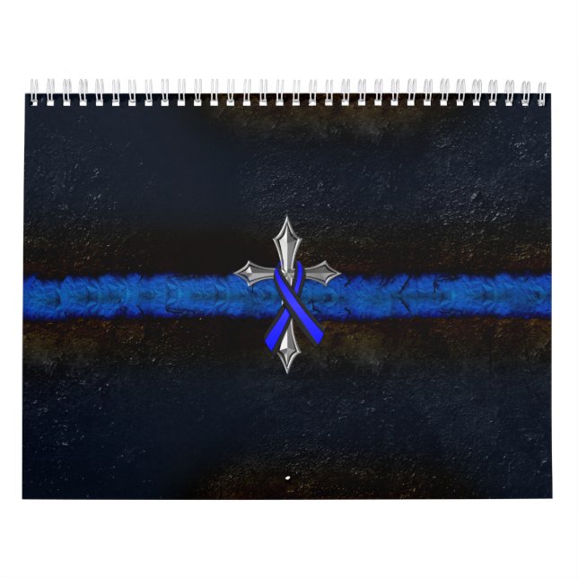 Police Thin Blue Line Cross und Ribbon Kalender (Titelbild)