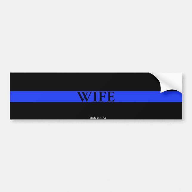 Police Thin Blue Line Ehefrau Autoaufkleber (Vorne)