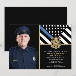Police Thin Blue Line Flag Foto Rentirement Einladung