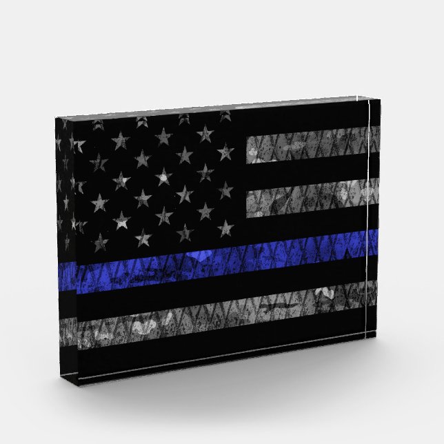 Police Thin Blue Line Flag Fotoblock (Links)