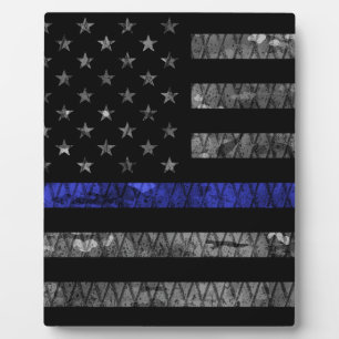 Police Thin Blue Line Flag Fotoplatte