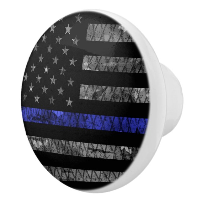 Police Thin Blue Line Flag Keramikknauf (Rechts)