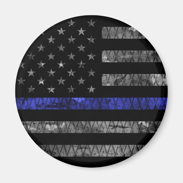 Police Thin Blue Line Flag Magnet (Vorne)