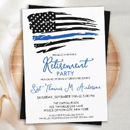 Police Thin Blue Line Flag Modernes Retirement Par Einladung