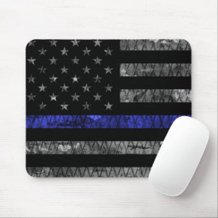 Police Thin Blue Line Flag Mousepad