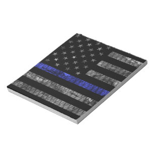 Police Thin Blue Line Flag Notizblock