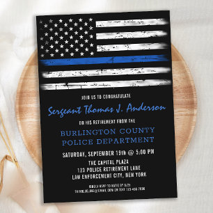 Police Thin Blue Line Flag Personalisierte Bevorra Einladung
