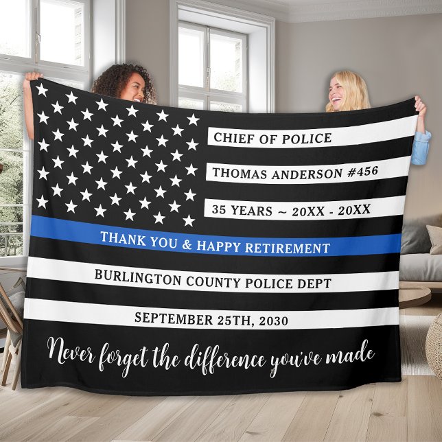 Police Thin Blue Line Flag Personalisierte Bevorra Fleecedecke (Von Creator hochgeladen)