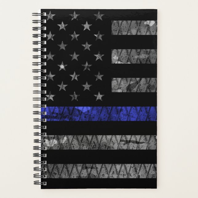 Police Thin Blue Line Flag Planer (Vorderseite)