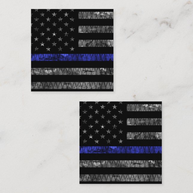 Police Thin Blue Line Flag Rabattkarte (Vorne/Hinten)