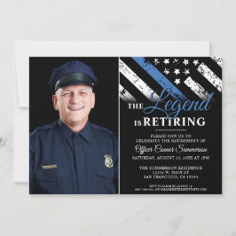 Police Thin Blue Line Flag Retirement Foto Einladung