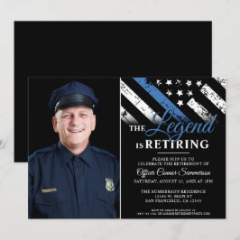 Police Thin Blue Line Flag Retirement Foto Einladung