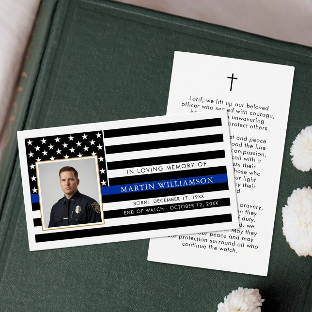 Police Thin Blue Line Flag Sympathie Gebetskarte (Von Creator hochgeladen)