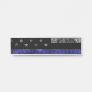 Police Thin Blue Line Flag Türschild