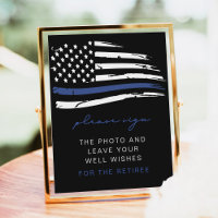 Police Thin Blue Line Flaggen Retiree Guestbook