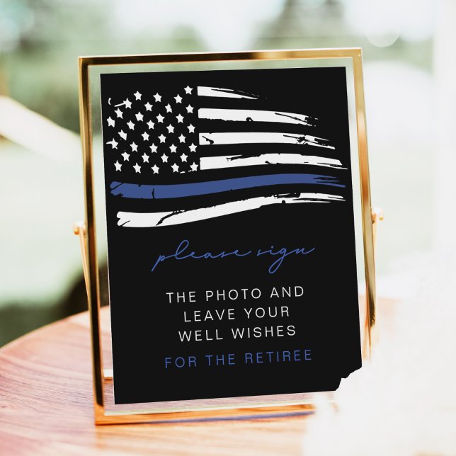 Police Thin Blue Line Flaggen Retiree Guestbook Poster (Von Creator hochgeladen)
