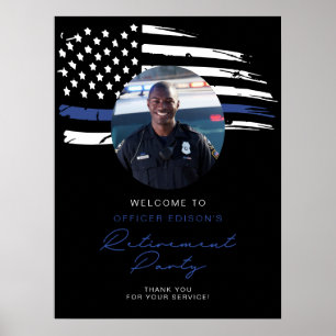 Police Thin Blue Line Flaggenregistrierung Willkom Poster