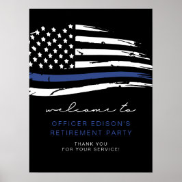 Police Thin Blue Line Flaggenregistrierung Willkom Poster