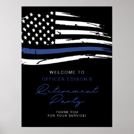 Police Thin Blue Line Flaggenregistrierung Willkom Poster