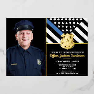 Police Thin Blue Line Foto Rentirement Folieneinladung