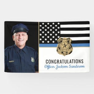 Police Thin Blue Line Glückwunsch Foto-Rente Banner