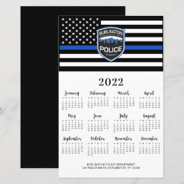 Police Thin Blue Line Logo 2022 Kalenderkarte