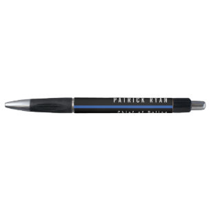 Police Thin Blue Line Mit Monogramm Kugelschreiber