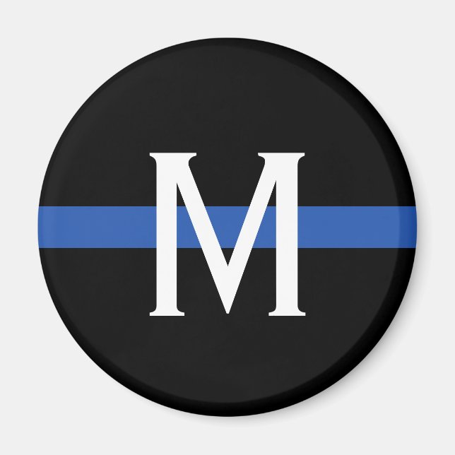 Police Thin Blue Line Monogram Magnet (Vorne)