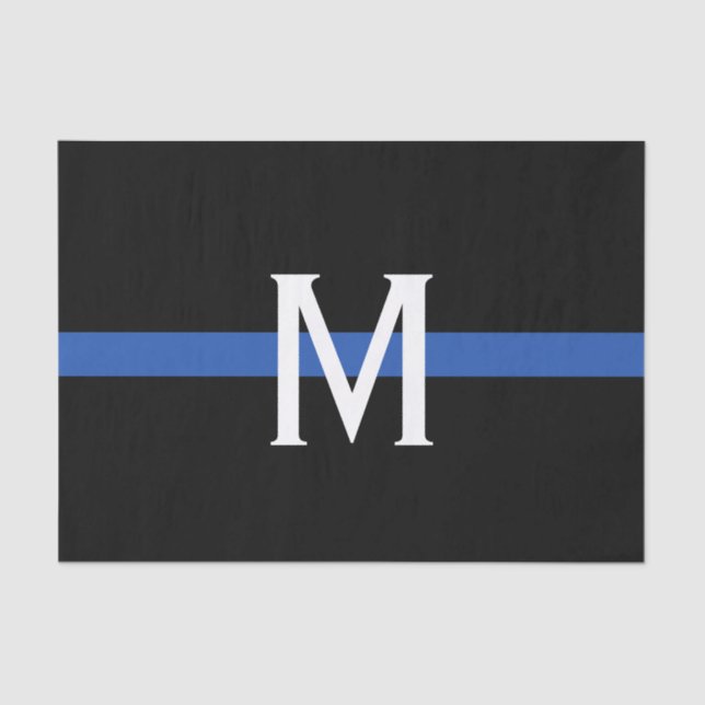 Police Thin Blue Line Monogram Seidenpapier (Vorderseite)